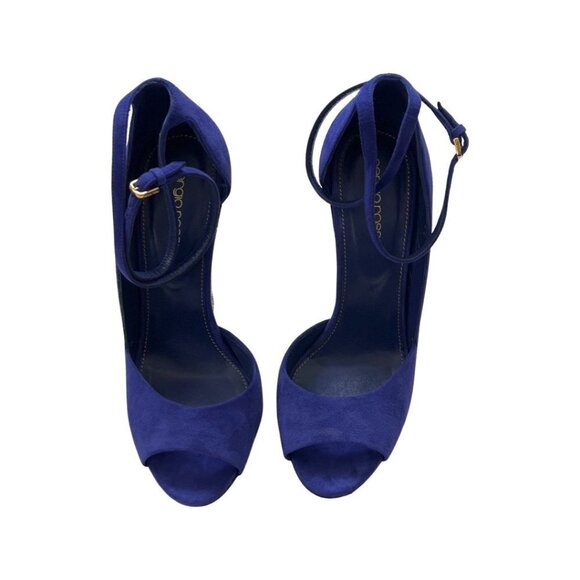 Sergio Rossi cobalt blue studded suede heels size 38.5 / KILO - Picture 3 of 8